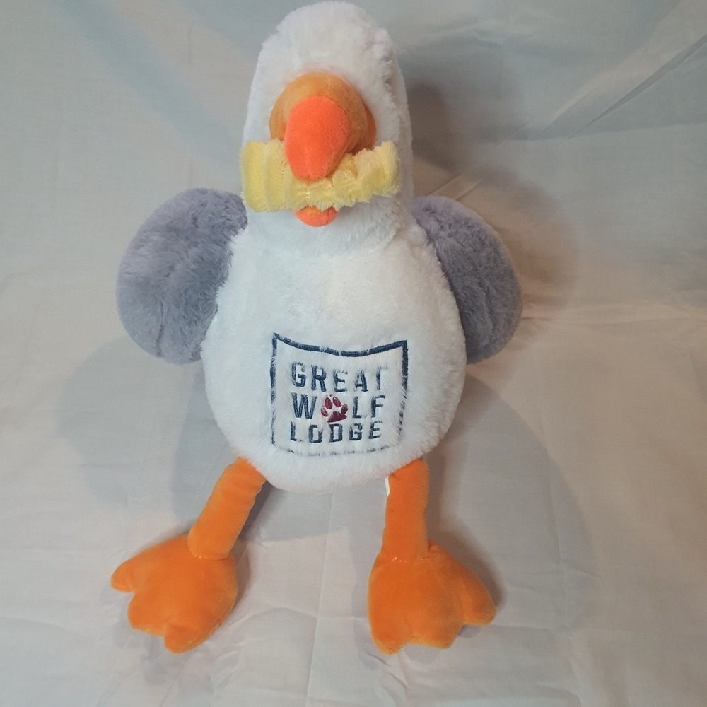 Fiesta Great Wolf Lodge Seagull Curly Fry Plush Stuffed Animal 10' Bird Logo
